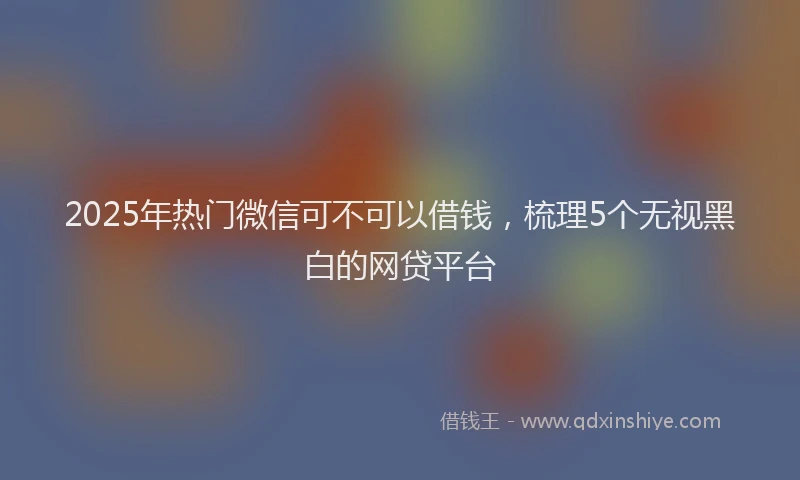 2025年热门微信可不可以借钱，梳理5个无视黑白的网贷平台