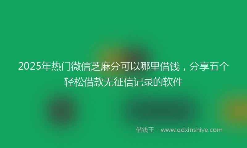 2025年热门微信芝麻分可以哪里借钱，分享五个轻松借款无征信记录的软件