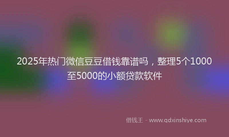 2025年热门微信豆豆借钱靠谱吗，整理5个1000至5000的小额贷款软件