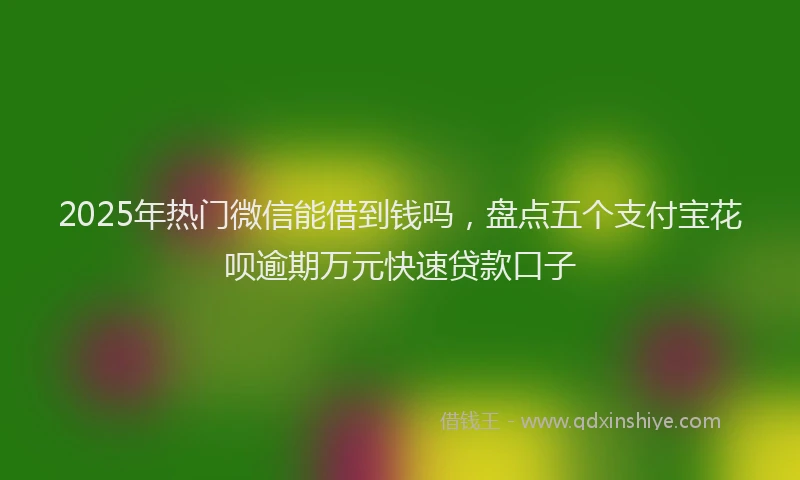2025年热门微信能借到钱吗，盘点五个支付宝花呗逾期万元快速贷款口子