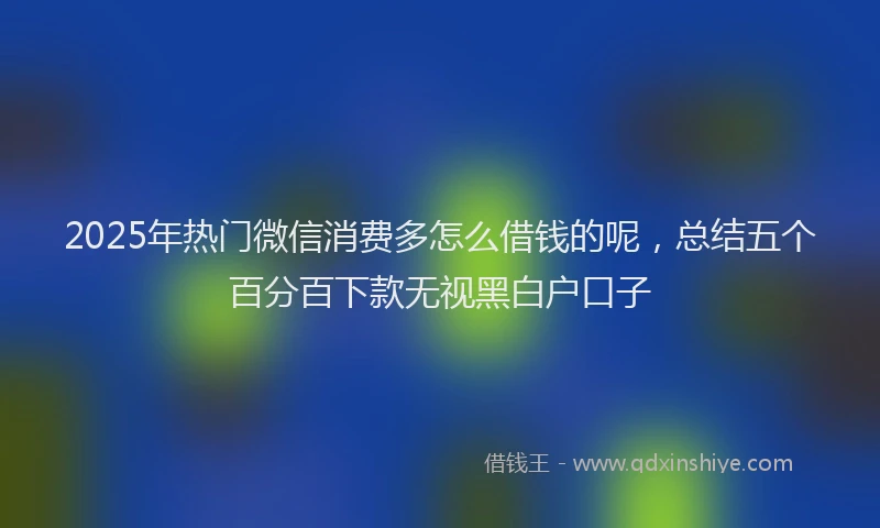 2025年热门微信消费多怎么借钱的呢，总结五个百分百下款无视黑白户口子