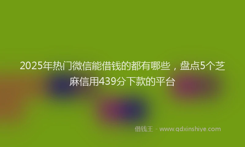 2025年热门微信能借钱的都有哪些，盘点5个芝麻信用439分下款的平台