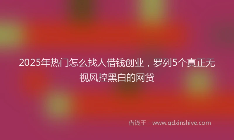 2025年热门怎么找人借钱创业，罗列5个真正无视风控黑白的网贷