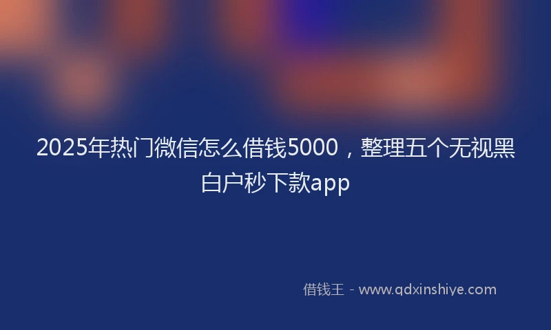 2025年热门微信怎么借钱5000，整理五个无视黑白户秒下款app
