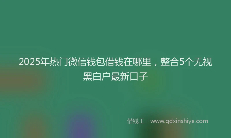 2025年热门微信钱包借钱在哪里，整合5个无视黑白户最新口子