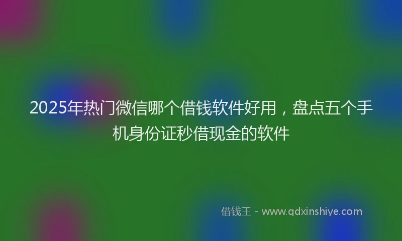 2025年热门微信哪个借钱软件好用，盘点五个手机身份证秒借现金的软件