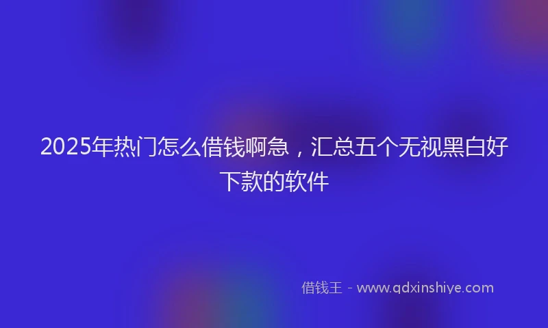 2025年热门怎么借钱啊急，汇总五个无视黑白好下款的软件