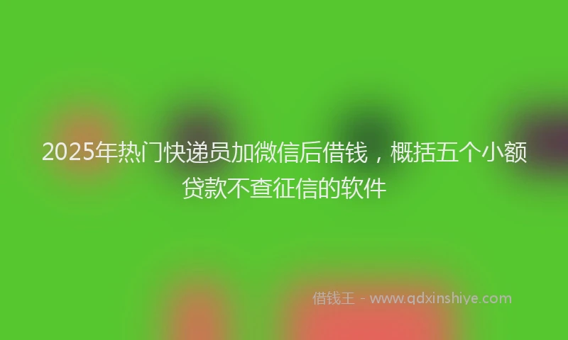 2025年热门快递员加微信后借钱，概括五个小额贷款不查征信的软件