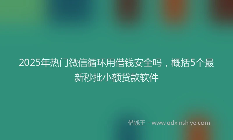 2025年热门微信循环用借钱安全吗，概括5个最新秒批小额贷款软件