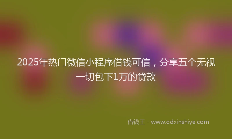 2025年热门微信小程序借钱可信，分享五个无视一切包下1万的贷款