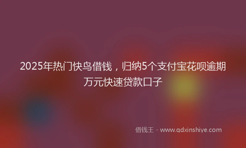 2025年热门快鸟借钱，归纳5个支付宝花呗逾期万元快速贷款口子