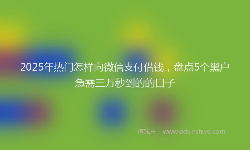 2025年热门怎样向微信支付借钱，盘点5个黑户急需三万秒到的的口子