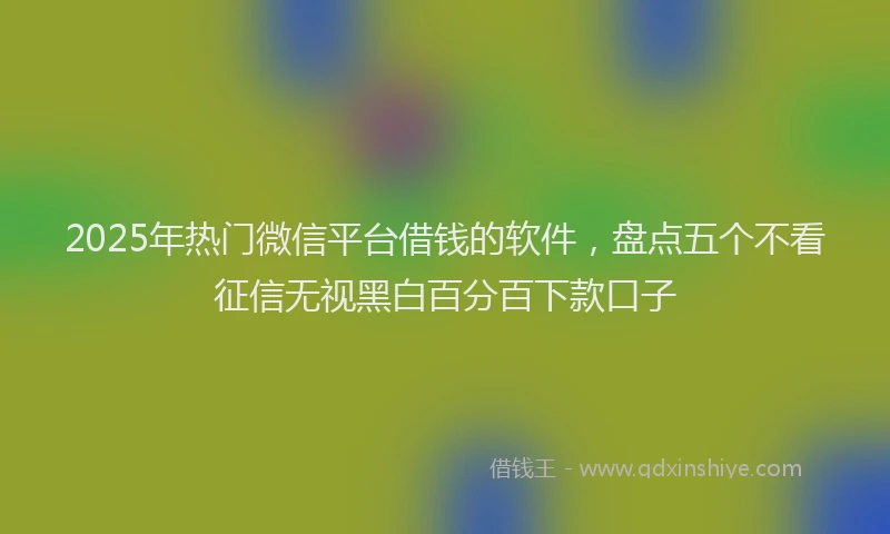 2025年热门微信平台借钱的软件，盘点五个不看征信无视黑白百分百下款口子