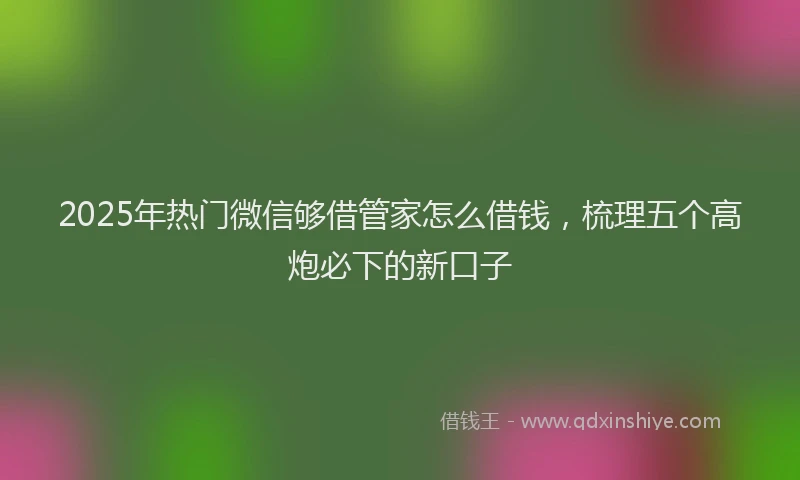 2025年热门微信够借管家怎么借钱，梳理五个高炮必下的新口子