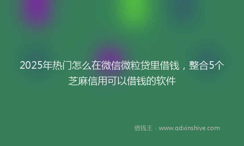2025年热门怎么在微信微粒贷里借钱，整合5个芝麻信用可以借钱的软件