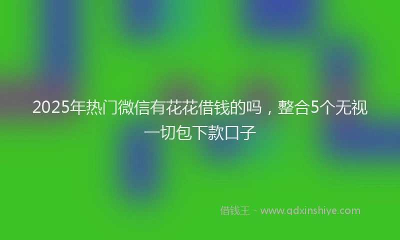 2025年热门微信有花花借钱的吗，整合5个无视一切包下款口子