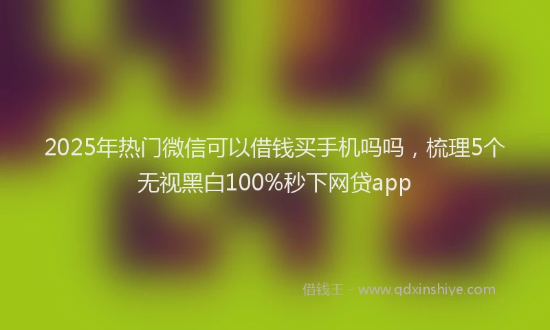 2025年热门微信可以借钱买手机吗吗，梳理5个无视黑白100%秒下网贷app