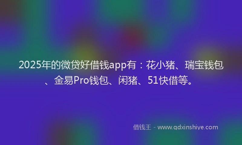 2025年的微贷好借钱app有：花小猪、瑞宝钱包、金易Pro钱包、闲猪、51快借等。