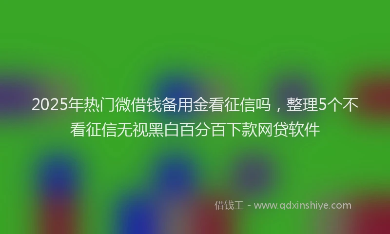 2025年热门微借钱备用金看征信吗，整理5个不看征信无视黑白百分百下款网贷软件