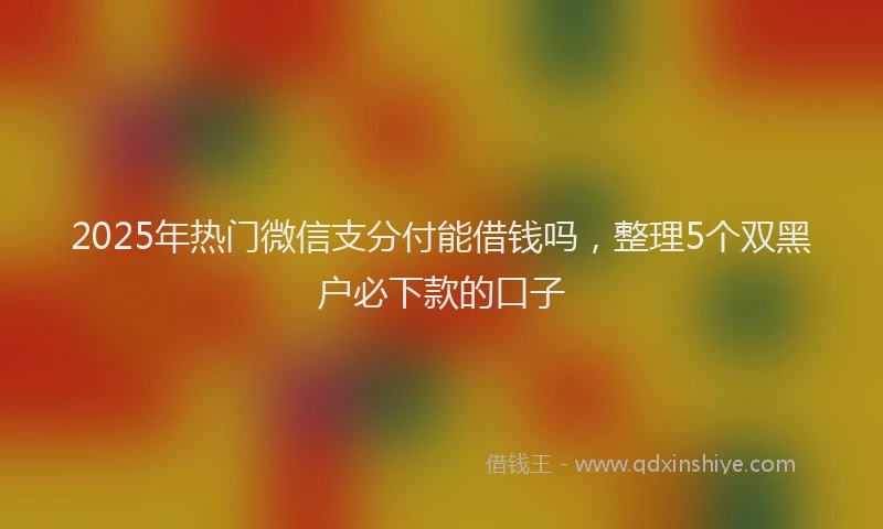 2025年热门微信支分付能借钱吗，整理5个双黑户必下款的口子