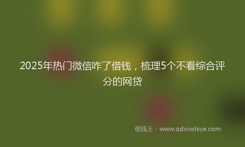 2025年热门微信咋了借钱，梳理5个不看综合评分的网贷