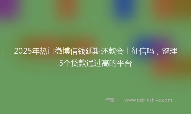 2025年热门微博借钱延期还款会上征信吗，整理5个贷款通过高的平台