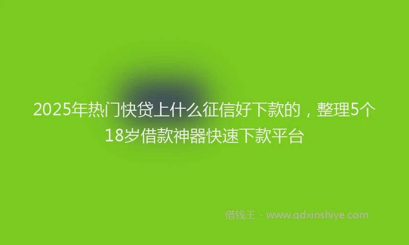 2025年热门快贷上什么征信好下款的，整理5个18岁借款神器快速下款平台