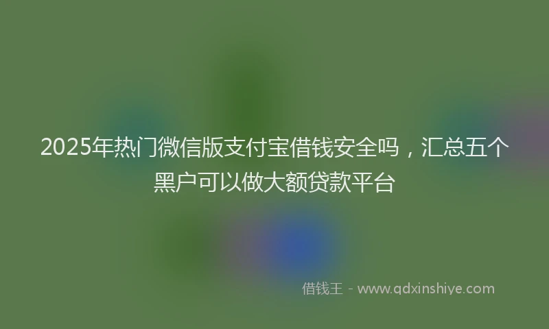 2025年热门微信版支付宝借钱安全吗，汇总五个黑户可以做大额贷款平台