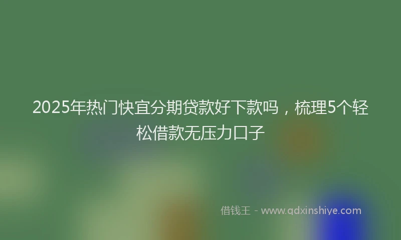 2025年热门快宜分期贷款好下款吗，梳理5个轻松借款无压力口子