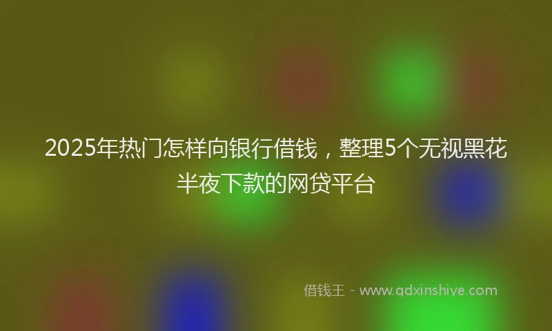 2025年热门怎样向银行借钱，整理5个无视黑花半夜下款的网贷平台