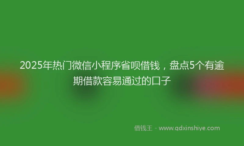 2025年热门微信小程序省呗借钱，盘点5个有逾期借款容易通过的口子