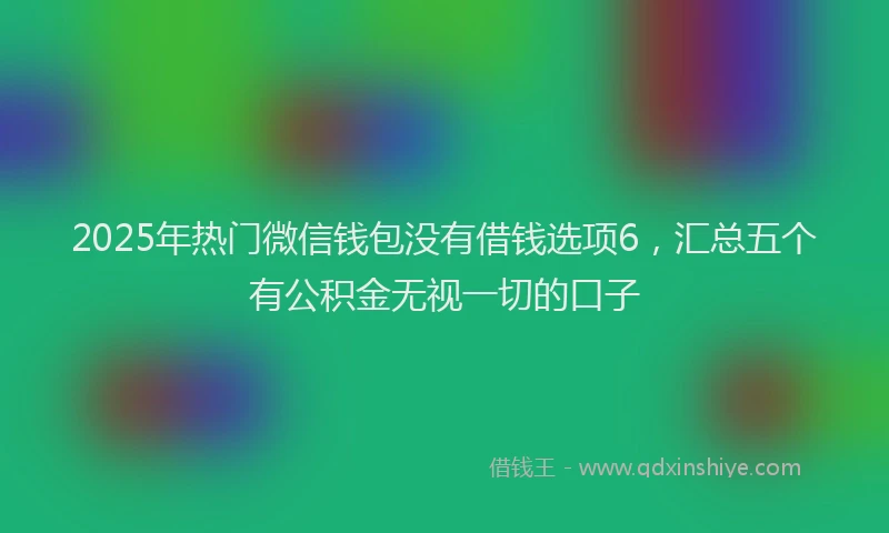 2025年热门微信钱包没有借钱选项6，汇总五个有公积金无视一切的口子
