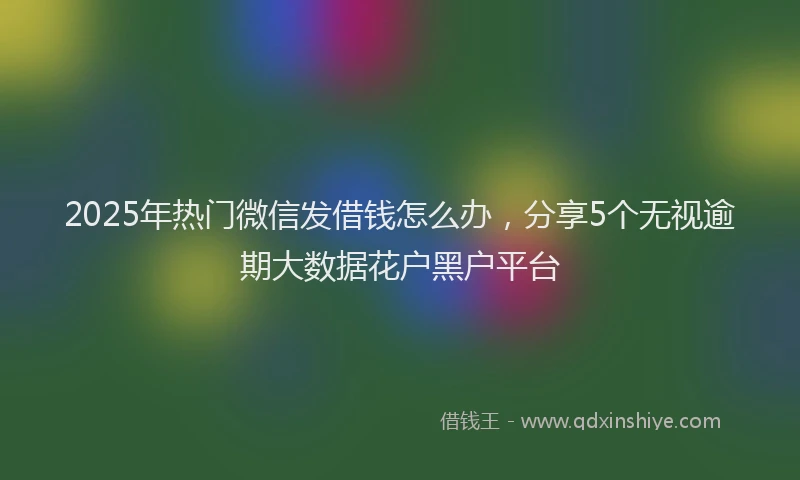 2025年热门微信发借钱怎么办，分享5个无视逾期大数据花户黑户平台