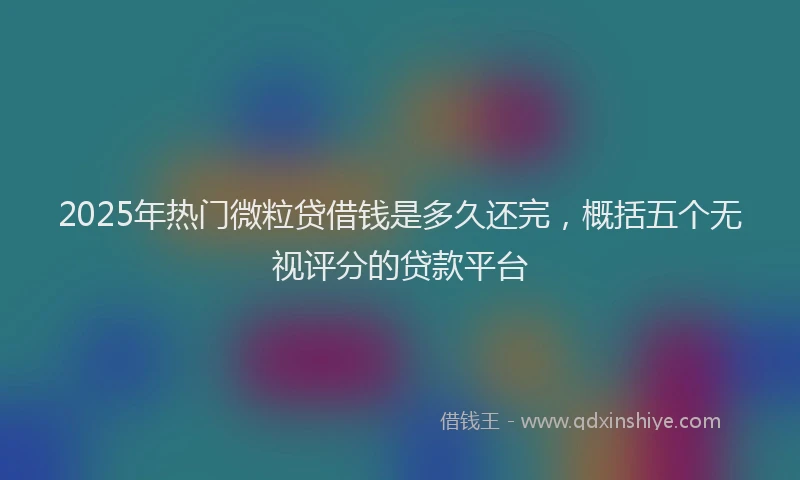 2025年热门微粒贷借钱是多久还完，概括五个无视评分的贷款平台