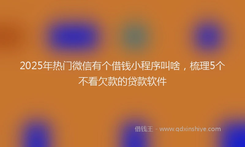 2025年热门微信有个借钱小程序叫啥,梳理5个不看欠款的贷款软件