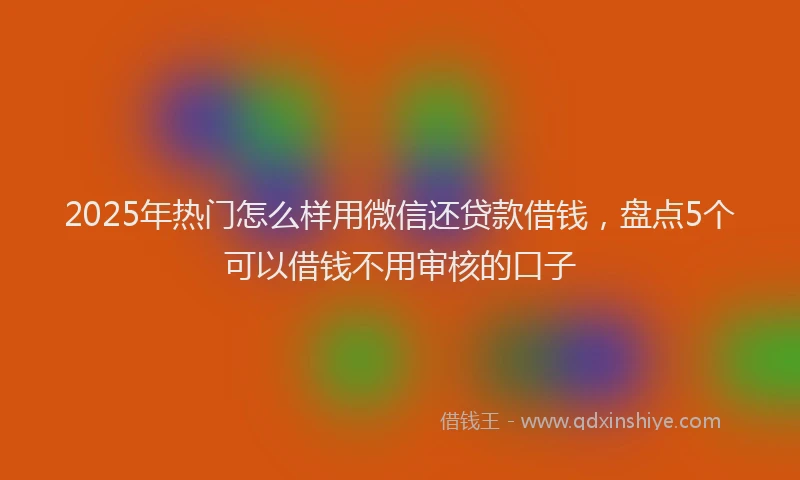 2025年热门怎么样用微信还贷款借钱，盘点5个可以借钱不用审核的口子