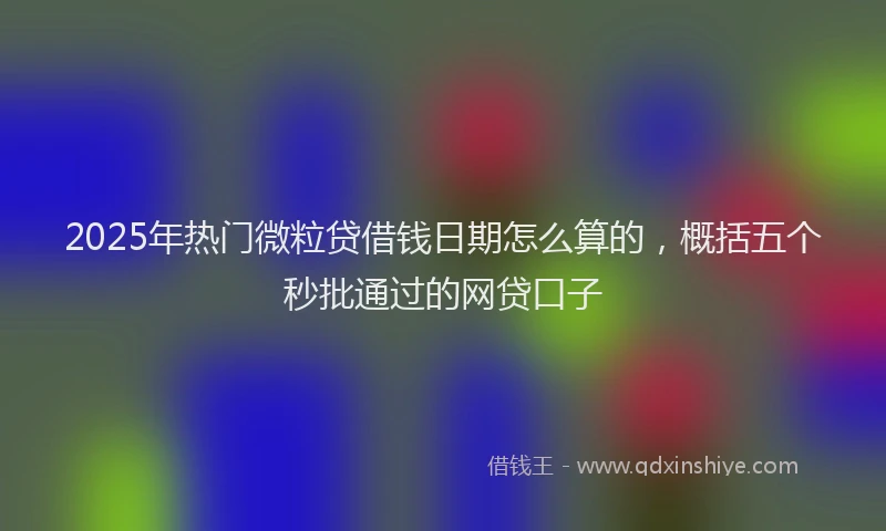 2025年热门微粒贷借钱日期怎么算的，概括五个秒批通过的网贷口子