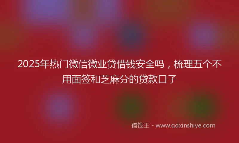 2025年热门微信微业贷借钱安全吗，梳理五个不用面签和芝麻分的贷款口子