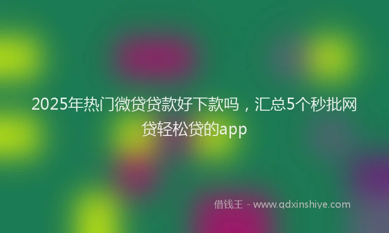 2025年热门微贷贷款好下款吗，汇总5个秒批网贷轻松贷的app