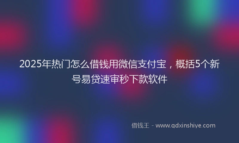 2025年热门怎么借钱用微信支付宝，概括5个新号易贷速审秒下款软件