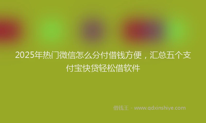 2025年热门微信怎么分付借钱方便，汇总五个支付宝快贷轻松借软件