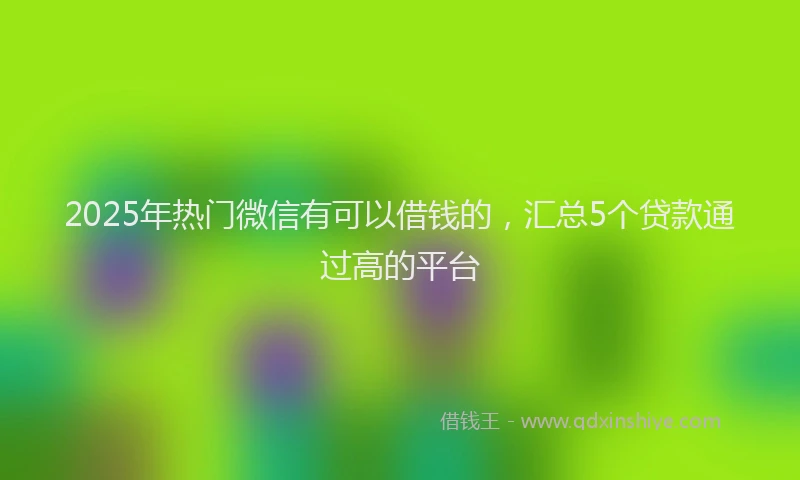 2025年热门微信有可以借钱的,汇总5个贷款通过高的平台