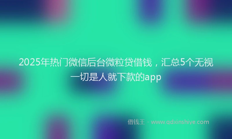 2025年热门微信后台微粒贷借钱，汇总5个无视一切是人就下款的app
