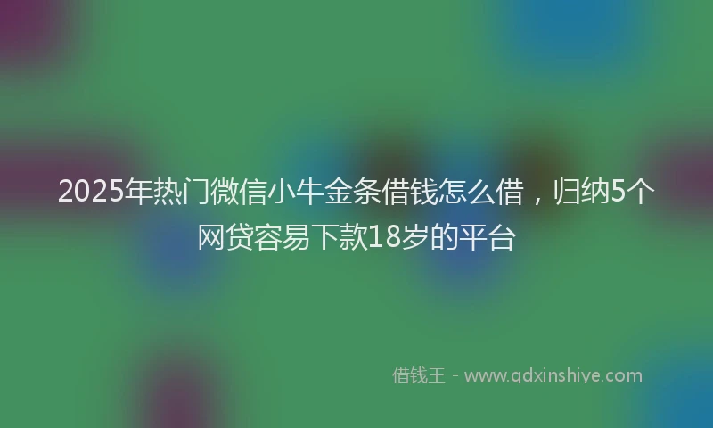 2025年热门微信小牛金条借钱怎么借，归纳5个网贷容易下款18岁的平台