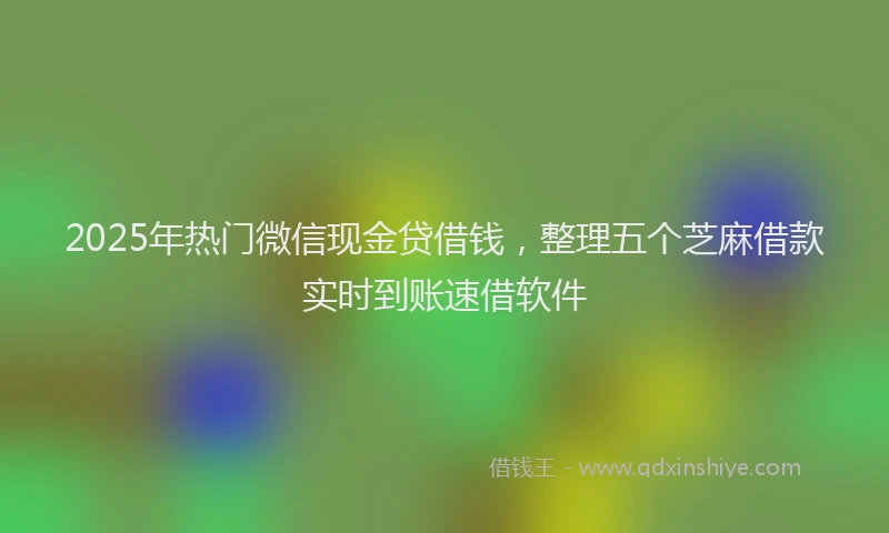 2025年热门微信现金贷借钱，整理五个芝麻借款实时到账速借软件