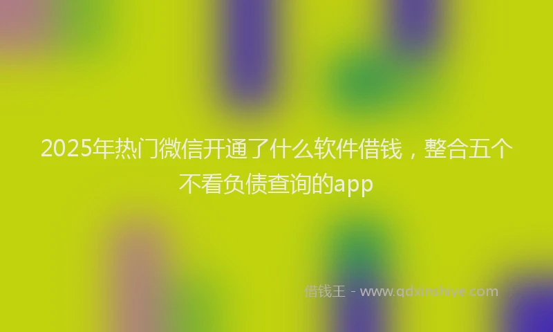 2025年热门微信开通了什么软件借钱，整合五个不看负债查询的app