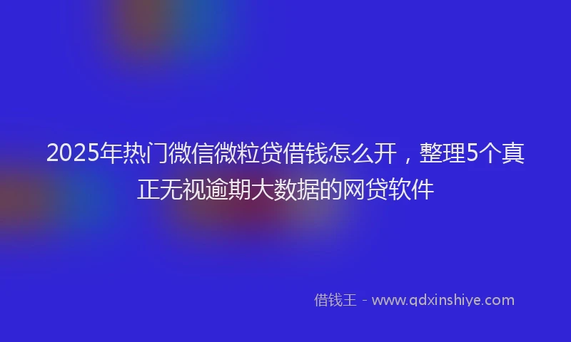 2025年热门微信微粒贷借钱怎么开，整理5个真正无视逾期大数据的网贷软件