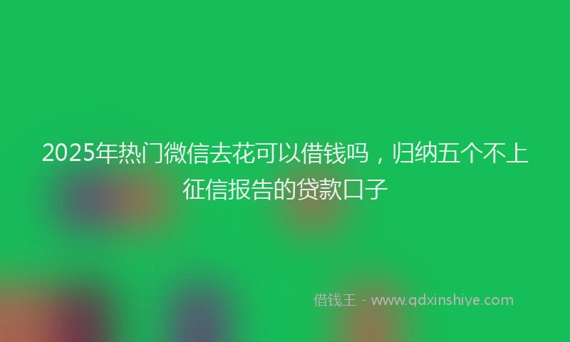 2025年热门微信去花可以借钱吗，归纳五个不上征信报告的贷款口子