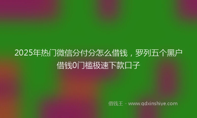 2025年热门微信分付分怎么借钱，罗列五个黑户借钱0门槛极速下款口子