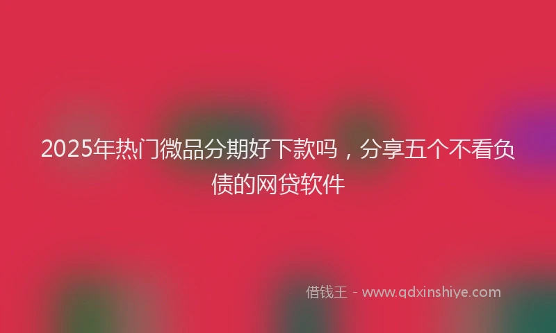 2025年热门微品分期好下款吗，分享五个不看负债的网贷软件